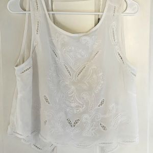 Your not alone large off white detailed tank top